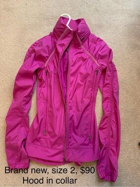 lululemon athletica Bright Pink Lightweight Utility Jacket with Hidden Hood
